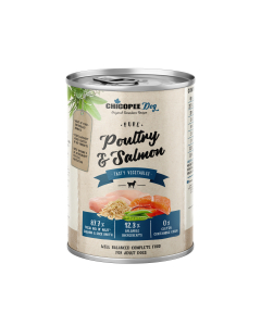 Chicopee Pure Poultry & Salmon konserv koertele 400g