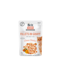 Brit Care Fillets in Gravy Choice Chicken märgtoit kassidele 85g