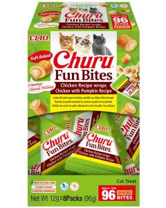 Churu FUN BITES Chicken Recipe wraps Chicken with Pumpkin kassimaius 8 x 12g