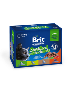 Brit Premium Sterilised Family multipakk märgtoit kassidele 12x100g