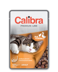 Calibra Premium Duck & Chicken märgtoit kassidele 100g