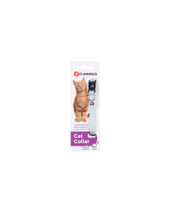 Flamingo helesinine kaelarihm kellukesega kassile 20-35cm