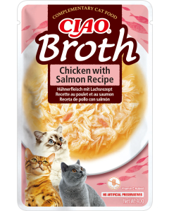 Ciao Broth Chicken with Salmon märgtoit kassidele 40g
