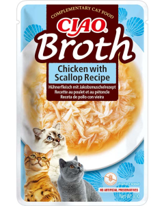 Ciao Broth Chicken with Scallop märgtoit kassidele 40g