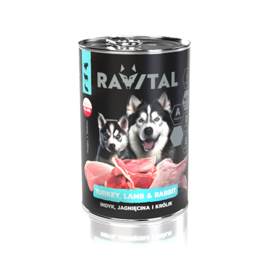 Ravital Turkey, Lamb & Rabbit konserv kutsikatele