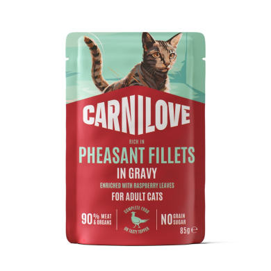 Carnilove Pheasant Gravy with Raspberry Leaves m&auml;rgtoit kassidele 85g