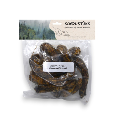 Koerust&uuml;kk kuivatatud kanakael koerale 200g