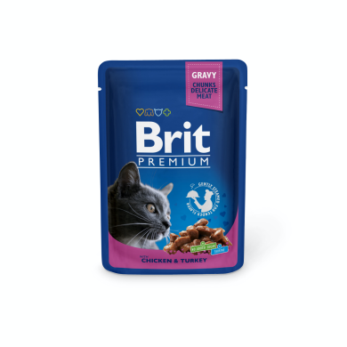 Brit Premium Chicken & Turkey märgtoit kassidele 100g