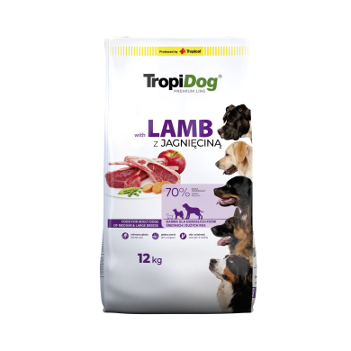 TropiDog Premium Lamb with Rice koertoit 12kg
