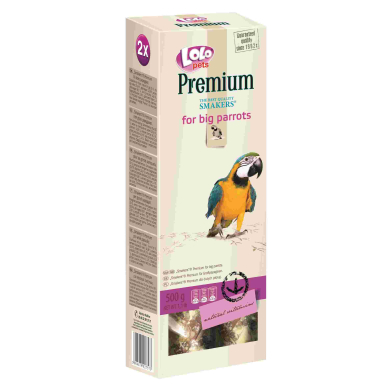 LoLo Pets Premium maiuspulgad suurtele papagoidele 2tk 500g