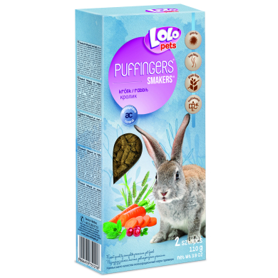 LoLo Pets Puffingers närimispulgad jänestele 2tk 110g