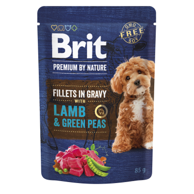 Brit Premium Lamb & Green Peas in Gravy m&auml;rgtoit koerale 85g
