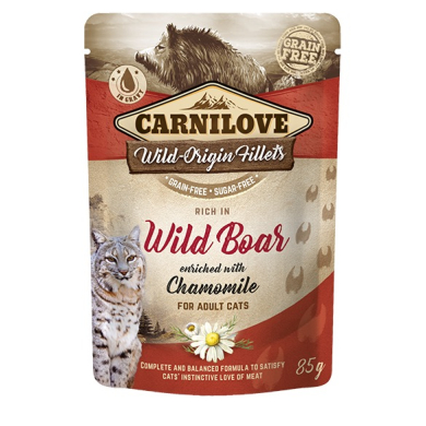 Carnilove Cat Pouch Wild Boar Chamomile einekotike kassidele 85g