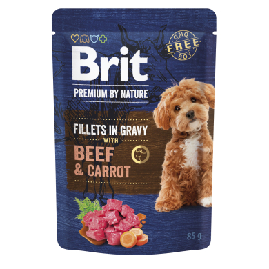 Brit Premium Beef & Carrot in Gravy m&auml;rgtoit koertele 85g