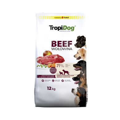 TropiDog Premium Beef with Rice koertoit 12kg