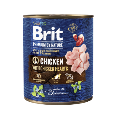 Brit Premium by Nature konserv Chicken with Hearts koertele