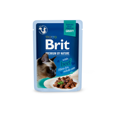 Brit Premium Cat Delicate Beef Fillets in Gravy märgtoit kassidele 85g