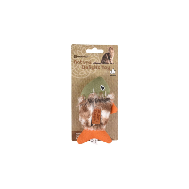 Flamingo naistenõgesega pehme mängukala kassile 13cm