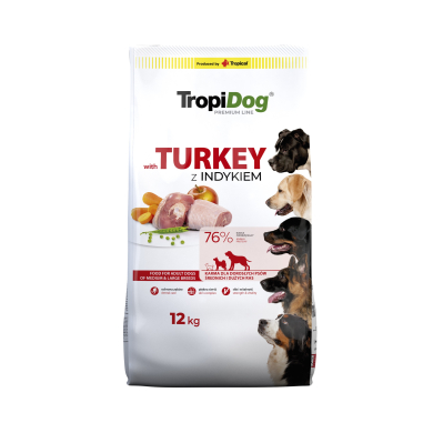 TropiDog Premium Turkey with Rice koertoit 12kg