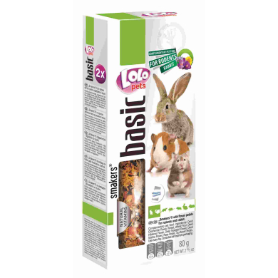 LoLo Pets Smakers maiusepulgad närilistele ja jänestele lille kroonlehtedega 2tk 80g