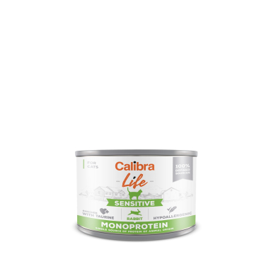 Calibra Life Sensitive Rabbit konserv kassidele 200g