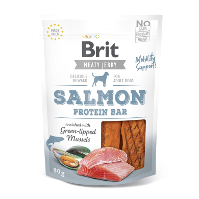 Brit Jerky Salmon Protein Bar Snack n&auml;rimismaius koertele 80g