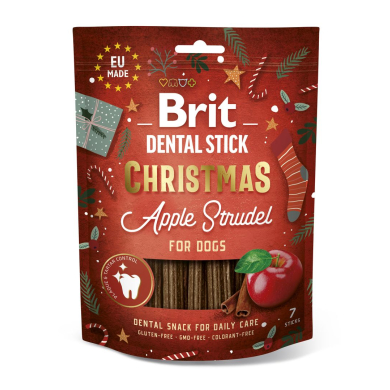 Brit Dental Stick Christmas närimispulgad koertele 7tk 250g