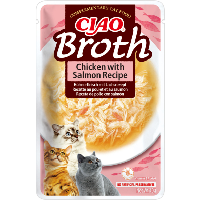 Ciao Broth Chicken with Salmon märgtoit kassidele 40g