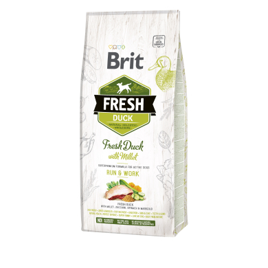 Brit Fresh Duck & Millet Adult Run & Work koeratoit