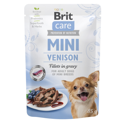 Brit Care Mini Venison fillets in gravy einekotike koertele 85g