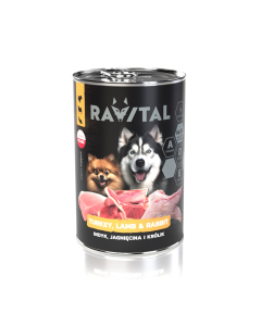 Ravital Turkey, Lamb & Rabbit konserv koerale