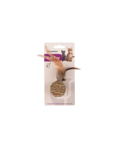 Flamingo köiest pruun pall kõristi ja sulgedega 16cm