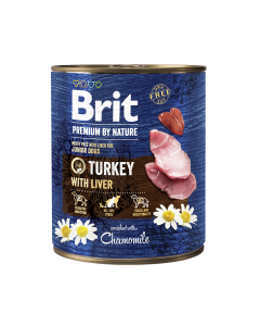 Brit Premium by Nature konserv Turkey with Liver koertele