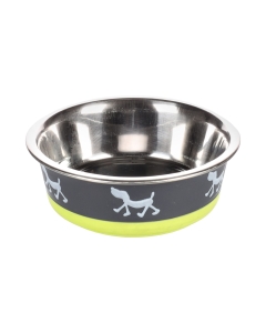 Flamingo libisemisvastase põhjaga toidukauss hall/roheline ø 14cm - 0,4L