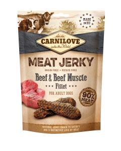 Carnilove Dog Jerky Beef & Beef Muscle maius koerale 100g