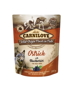 Carnilove Pouch Pate Ostrich with Blackberries einekotike koertele 300g