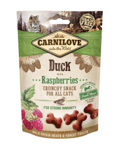Carnilove Cat Snack Duck with Raspberries närimismaiused kassile 50g