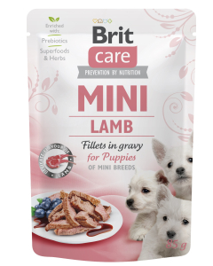 Brit Care Mini pouch Lamb fillets in gravy einekotike kutsikatele 85g