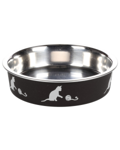 Flamingo libisemisvastase põhjaga metallist must kauss kassile ø 11,5cm - 160ml