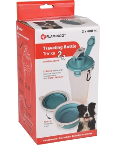 Flamingo 2in1 matkapudel koerale 2x400ml