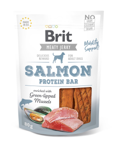 Brit Jerky Salmon Protein Bar Snack närimismaius koertele 80g