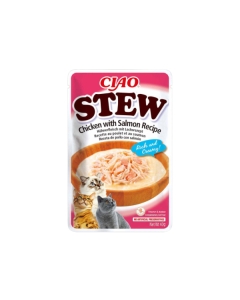 Ciao Stew Chicken Salmon märgtoit kassidele 40g