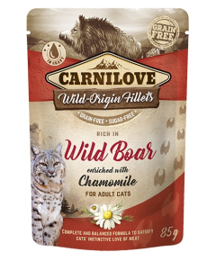 Carnilove Cat Pouch Wild Boar Chamomile einekotike kassidele 85g