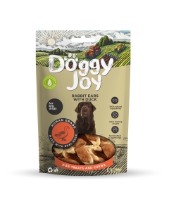 Doggy Joy rabbit ears with duck närimismaiused koertele 90g