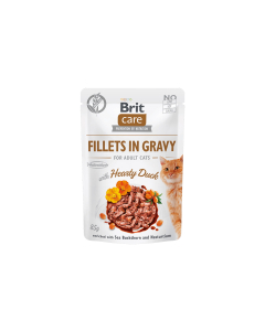Brit Care Fillets in Gravy Hearty Duck märgtoit kassidele 85g