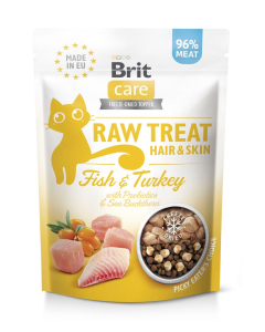 Brit Care Raw külmkuivatatud maius Hair & Skin kassidele 40g