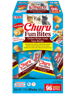 Churu FUN BITES Chicken Recipe wraps Tuna kassimaius 8 x 12g