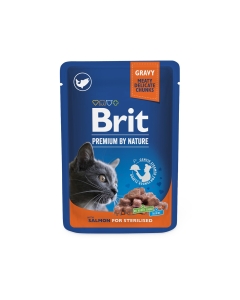 Brit Premium Salmon märgtoit steriliseeritud kassidele 100g